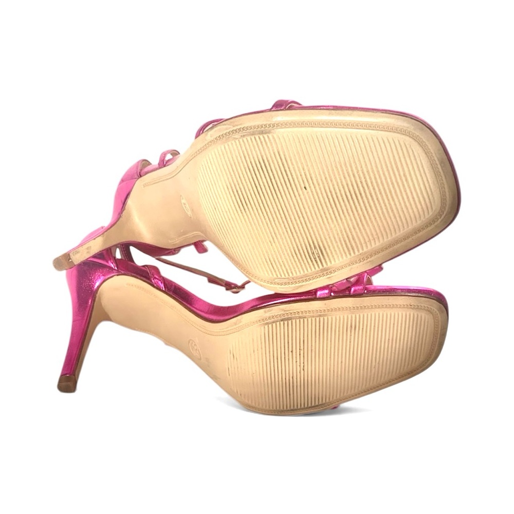 A New Day Fuchsia Metallic Heeled Sandals - Picture 5 of 6